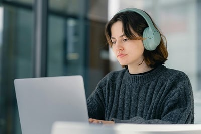 Lone worker on a laptop