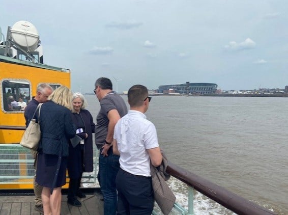 Lindsey Richards and others on Mersey Ferry